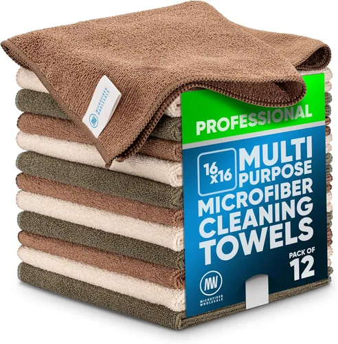 Vista 23 de Toalla Buff Pro de Microfibra de Superficie Múltiple - Paquete de 12 unidades - Paños de limpieza premium - Limpia, quita el polvo, pule, absorbe