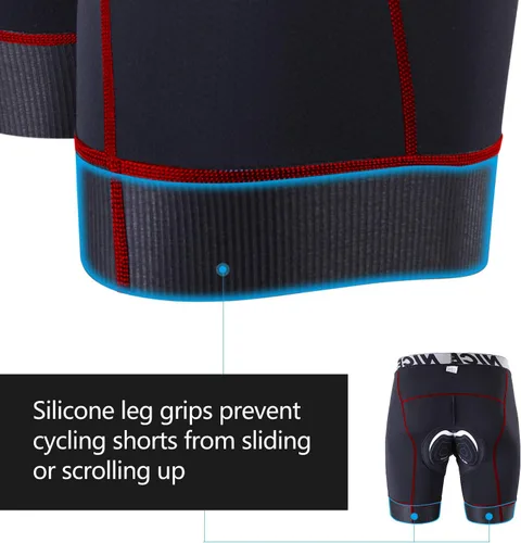 Vista 3 de NICEWIN Pantalones cortos de ciclismo acolchados en 4D para hombre, ropa interior antideslizante para ciclismo, ropa interior ancha para ciclismo