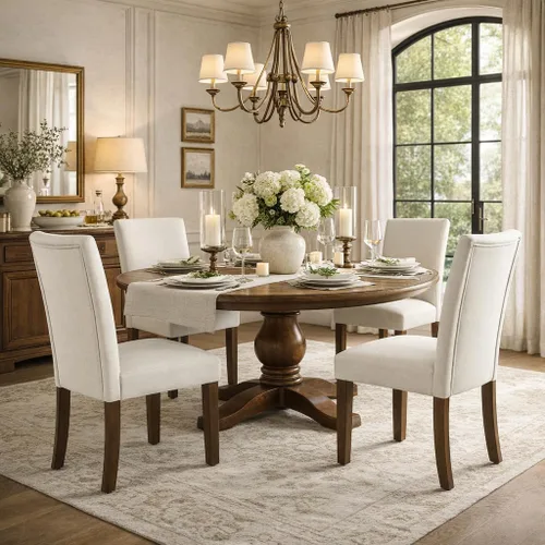 Vista 2 de HomePop Silla de comedor clásica Parsons - Tejido gris (juego de 2)
