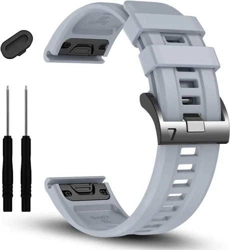 Vista 16 de EZMVZKU Correa de silicona Quickfit de 0.866 in compatible con Garmin Fenix 8/8Pro 1.850 in/Fenix 7/7 Pro/6/6 Pro/5 Plus, correa de reloj