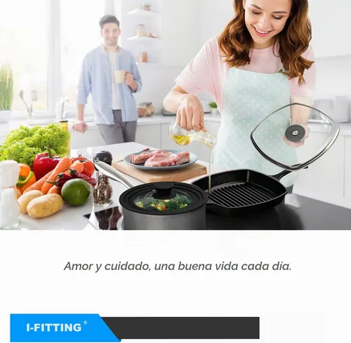 Vista 8 de Tapa cuadrada de vidrio de 11 pulgadas con cubierta de repuesto