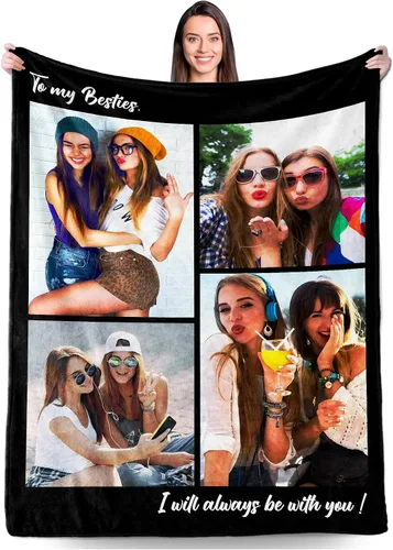 Vista 20 de Regalos personalizados para novio, novia, regalo personalizado para marido y esposa, mantas personalizadas con imágenes, manta de fotos