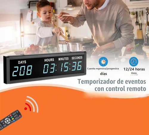Vista 3 de Blue 1.8" 9Digits Large LED Cuenta Regresiva Cuenta Arriba Días Reloj con Evento Navideño Remoto Azul