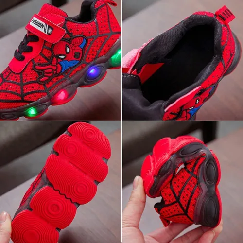 Vista 4 de Zapatos casuales para niños, transpirables, antideslizantes, ligeros, unisex, luminosos, para niñas, zapatos deportivos para correr