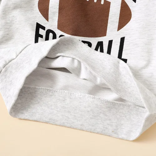 Vista 6 de Ropa de bebé recién nacido otoño e invierno sudadera de fútbol para niños pequeños mameluco para niños los domingos vemos fútbol con papá camiseta
