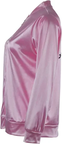 Vista 4 de MAPLECOS Nostalgic - Chaqueta de satén rosa de los años 50 para mujeres, mujeres y niñas con cuello manchado, disfraz de Halloween y cosplay
