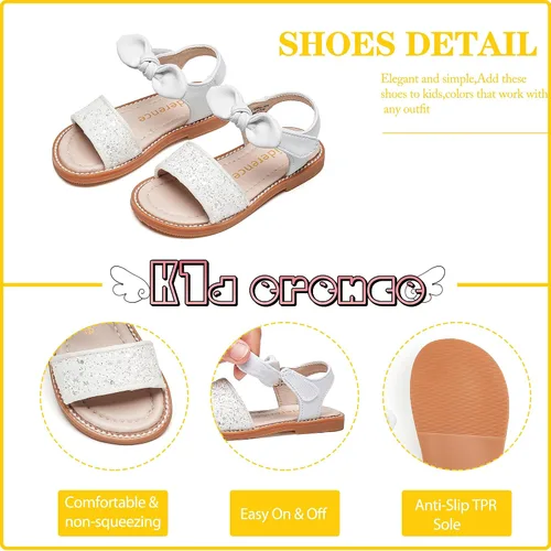 Vista 5 de Kiderence Sandalias para niñas pequeñas, zapatos de verano para niñas pequeñas