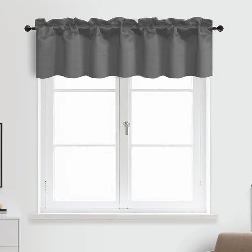 Vista 51 de Aquazolax Half Window Curtains 24 Inch Length, 28" Wide Rod Pocket Small Window Treatment for Kitchen, Bathroom, Camper, Beige, 2 Panels Set