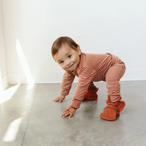 Vista 2 de goumikids Botas tejidas de algodón orgánico, Arcilla