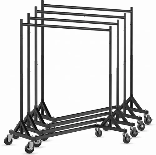 Vista 9 de HOKEEPER Perchero Z con capacidad para 500 libras, resistente perchero de ropa comercial para colgar ropa con ruedas, estante Z portátil