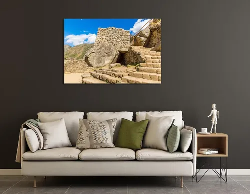 Vista 3 de Arte de pared inca, América del Sur, en Machu Picchu, Perú, arte de pared, arte moderno, enmarcado, listo para colgar