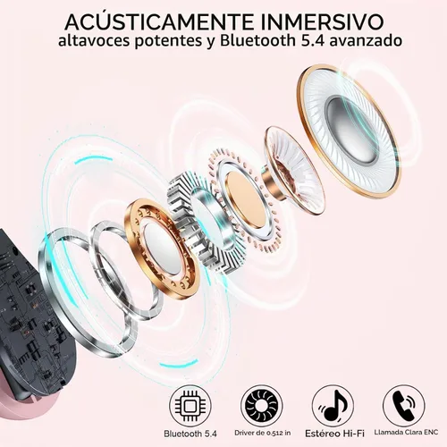 Vista 2 de Auriculares inalámbricos Matast, auriculares Bluetooth deportivos, auriculares con gancho para el oído IP7 impermeables con entrenamiento