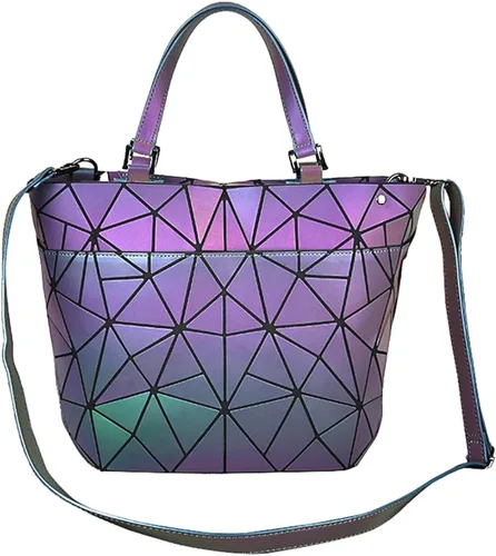 Vista 9 de Handbags Womens Geometric Luminous Purse bags Ladies Top Handle Satchel Bags 1108-5#Luminous