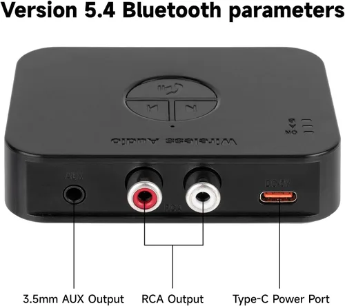 Vista 2 de M2R Bluetooth 5.4 Receptor de audio 0.140 in RCA adaptador Bluetooth para receptor de audio estéreo inalámbrico/unidad flash USB/NFC Conexión de un