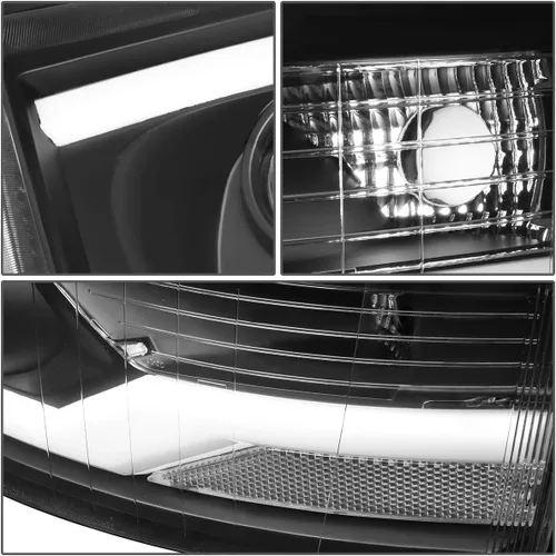 Vista 4 de DNA MOTORING HL-HPL-CSIL07-G2-BK-CL1 - Faro delantero de proyector DRL de doble LED compatible con Chevy Silverado 2007-2014, negro/transparente