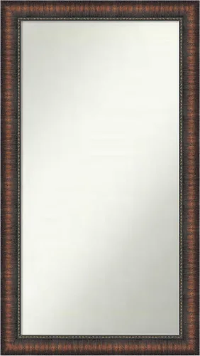 Vista 75 de Amanti Art Espejo de baño marrón para sobre el fregadero, 24 x 24 pulgadas, espejo de tocador cuadrado marrón Caleb, marco de madera rústica