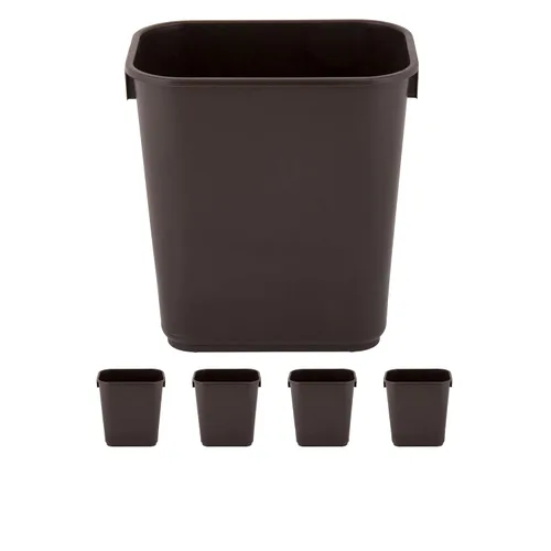 Vista 11 de Cubo de basura rectangular beige de 10 galones para restaurante, papelera comercial, papelera de plástico para oficina, cubo de basura para baño