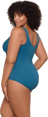 Vista 2 de Miraclesuit Traje de baño de una pieza para mujer, talla grande, diseño de punto de pin, Oceanus