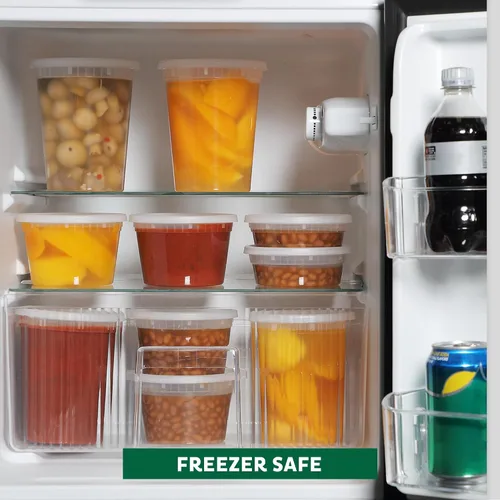 Vista 7 de Freshware Contenedores de almacenamiento de alimentos con tapas [8/16/32 oz x 20 cada uno, 60 juegos] recipientes para delicatessen, aptos