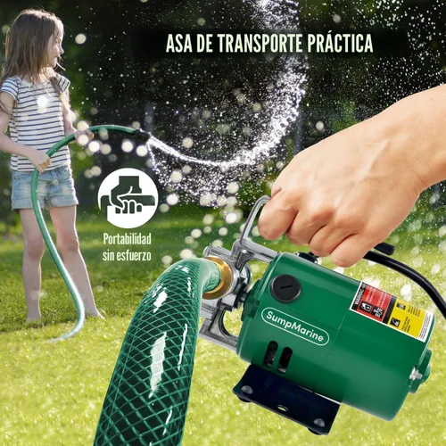 Vista 7 de SumpMarine Bomba de transferencia de agua, 115 V, 330 galones por hora, bomba eléctrica portátil con kit de manguera de 6 pies, elimina el agua