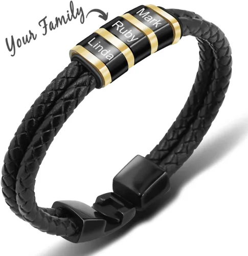 Vista 4 de Joyería navideña para niño, regalo de árbol de la vida, pulseras trenzadas de acero inoxidable, pulsera de Acción de Gracias, pulseras de cuero