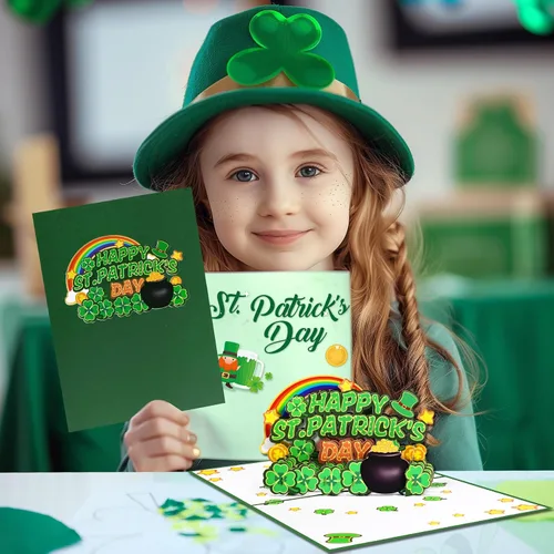 Vista 6 de GREETING ART Paquete de 2 tarjetas del día de San Patricio para inspiración, tarjetas de agradecimiento a los empleados, tarjeta de feliz día de San