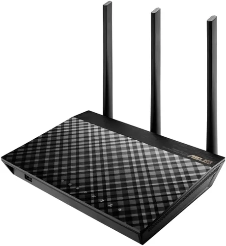 Vista 4 de ASUS, RT-ACRH13, banda dual 2 x 2, AC1300, 4 puertos Wifi, router Gigabit con USB 3.0, Negro