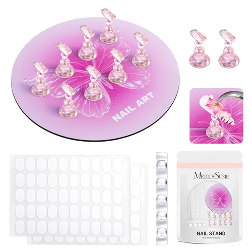 Vista 3 de MelodySusie Puntas de uñas extra cortas Ballerina X con soporte de uñas para presionar