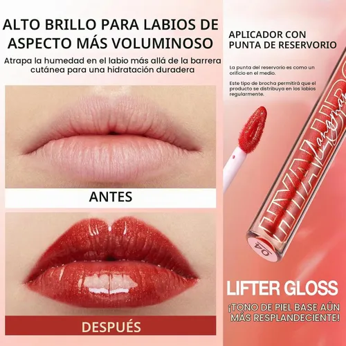 Vista 4 de Brillo de labios transparente, brillo de labios tintado, brillo de labios, aceite de labios para adolescentes, hidratante de alto brillo y brillo