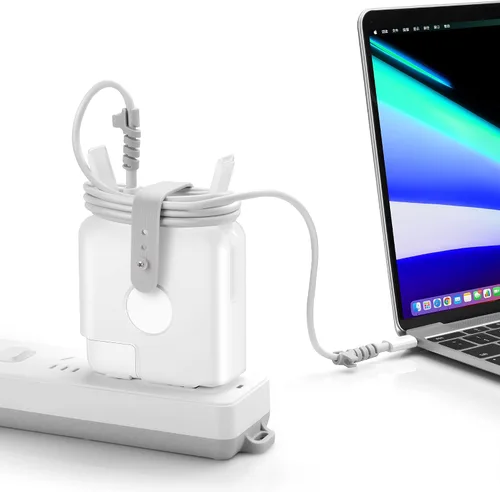 Vista 3 de Organizador de cables de viaje compatible con Apple MacBook Air Charger, funda protectora para adaptador de corriente USB C 29W 30W, MacBook Air