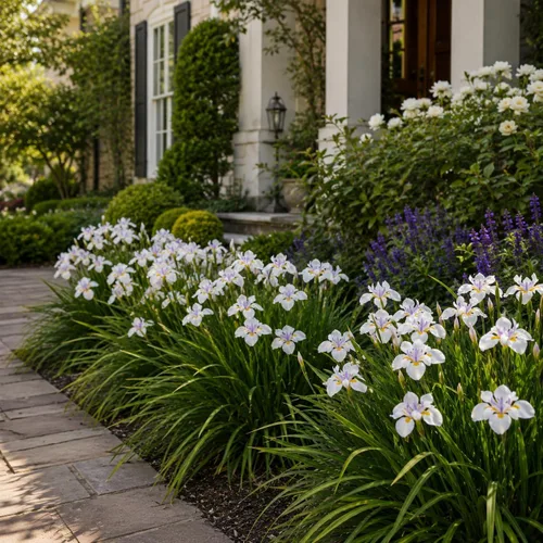 Vista 4 de African Iris White - 3 plantas vivas - Dietes Iridioides - Hierba de cobertura vegetal tolerante a la sequía