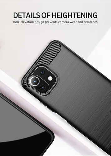 Vista 3 de Asuwish Funda compatible con Xiaomi Mi 11 Lite 4G/5G y protector de pantalla de vidrio templado, accesorios de celda, cubierta protectora de cuerpo