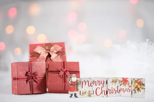 Vista 4 de Letrero de mesa de madera con texto en inglés "Merry Christmas", decoración de azulejos independientes con paneles plegables con bisagras de 5 x 19