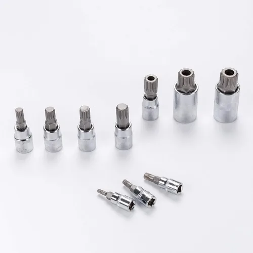 Vista 6 de Qnkaa Spline Juego de puntas de zócalo 10pcs Cuadrado Triple Plata M4 - M18