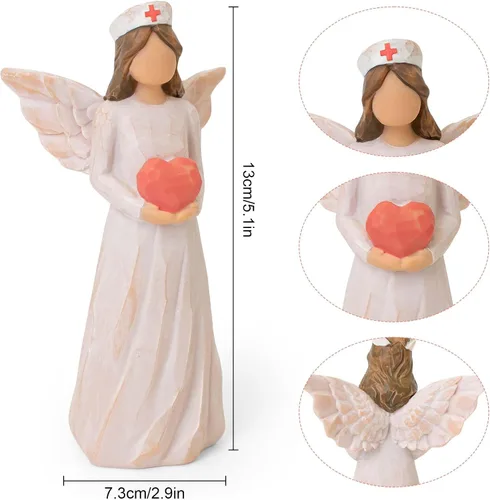 Vista 2 de Regalos de enfermera para mujeres, estatua de enfermera de ángel pintada a