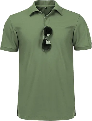 Vista 2 de V VALANCH Polo para hombre, manga corta y larga, camiseta de golf para hombre, camiseta táctica, camiseta casual de tenis