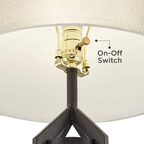 Vista 12 de Franklin Iron Works Lucas - Juego de 2 lámparas de mesa occidentales de 26 pulgadas de alto con puerto de carga USB y luz nocturna, pantalla LED