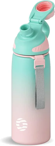 Vista 18 de Fjbottle Botella de agua aislada de acero inoxidable, botellas de agua a prueba de fugas de 32 onzas, vaso reutilizable de hielo, jarra de vacío