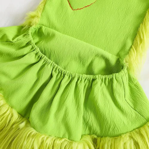 Vista 8 de Disfraz de Navidad para bebé, sin mangas, con cuello halter, vestido de traje de Navidad, regalos