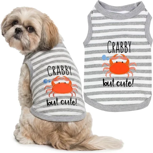 Vista 21 de Parisian Pet Camisa para perro – Camisas 100% algodón para perros pequeños – Chaleco negro sin mangas para cachorros – Ligero y transpirable Mejor