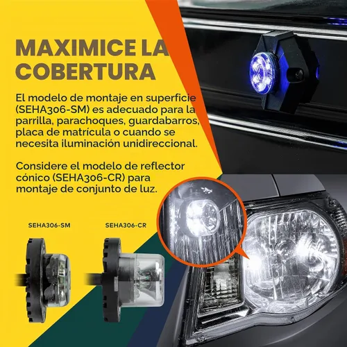 Vista 4 de Lamphus SnakeEye III - Luz estroboscópica de posición oculta [SAE Clase 1] [IP67 Impermeable] [72 Modos de flash] [Función TBT] Luces de advertencia