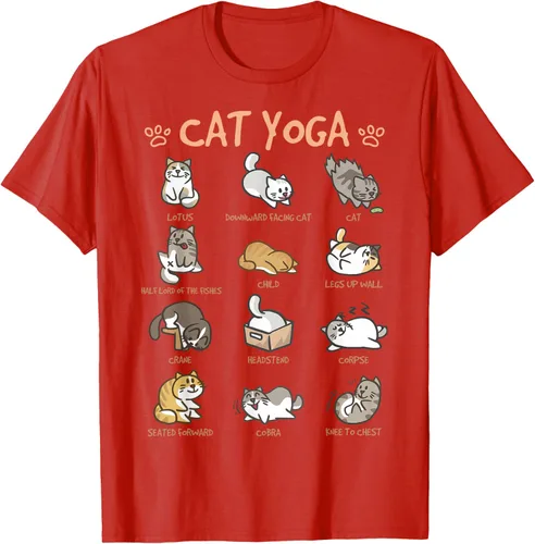 Vista 91 de Cat Yoga Poses Cats Practicing Mindfulness Meditación Kitten - Camiseta, Negro, S