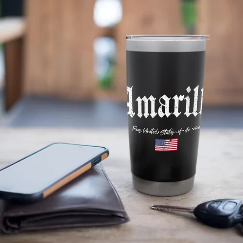 Vista 7 de Amarillo Gothic Design Stainless Steel Insulated Tumbler