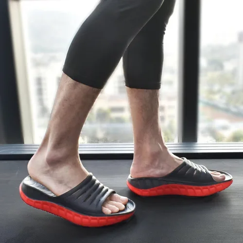Vista 2 de KuaiLu Sandalias ortopédicas de recuperación para hombre, con puntera abierta, con amortiguación gruesa, reducen el estrés en los pies
