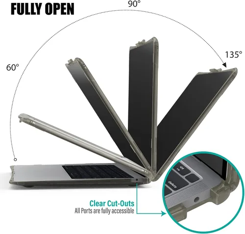Vista 5 de [Usado] IBENZER Hexpact - Carcasa compatible con MacBook Air de 13 pulgadas 2022 2021 2020 M1 A2337 A2179 A1932, carcasa protectora de alta