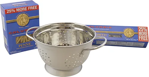 Vista 5 de Colador de cocina de acero inoxidable, un colador de pasta, cuenco de enjuague de frutas y verduras, y esencial de cocina multiusos en tamaño de 3