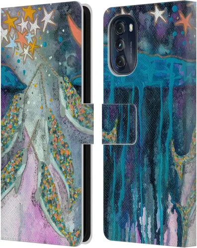 Vista 20 de Head Case Designs Officially Licensed Wyanne Blue Watercolour Bear Animals 2 Leather Book Wallet Case Cover Compatible with Motorola Moto G (2022)