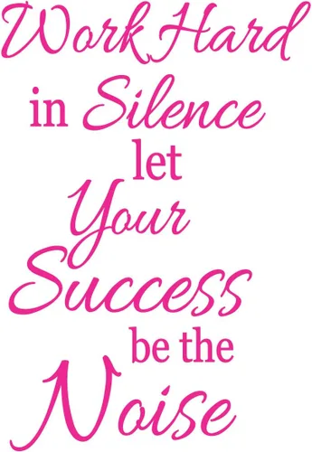 Vista 5 de Pegatina de pared de 24.0 x 16.0 in con texto en inglés "Work Hard in Silence Let You Success Be The Noise Wall Decal