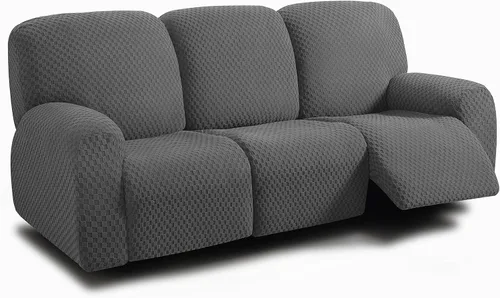 Vista 27 de ULTICOR Fundas de sofá reclinable de 8 piezas, fundas elásticas de jacquard para sofá reclinable de 3 cojines, fundas deslizables gruesas, suaves