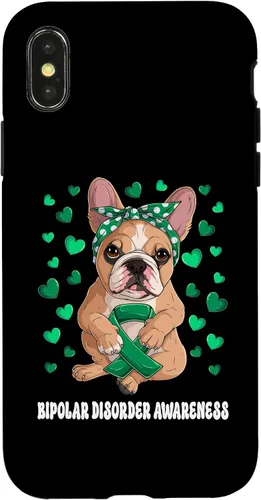 Vista 4 de Funda de concientización sobre el trastorno bipolar del guerrero superviviente de la cinta verde para iPhone 14